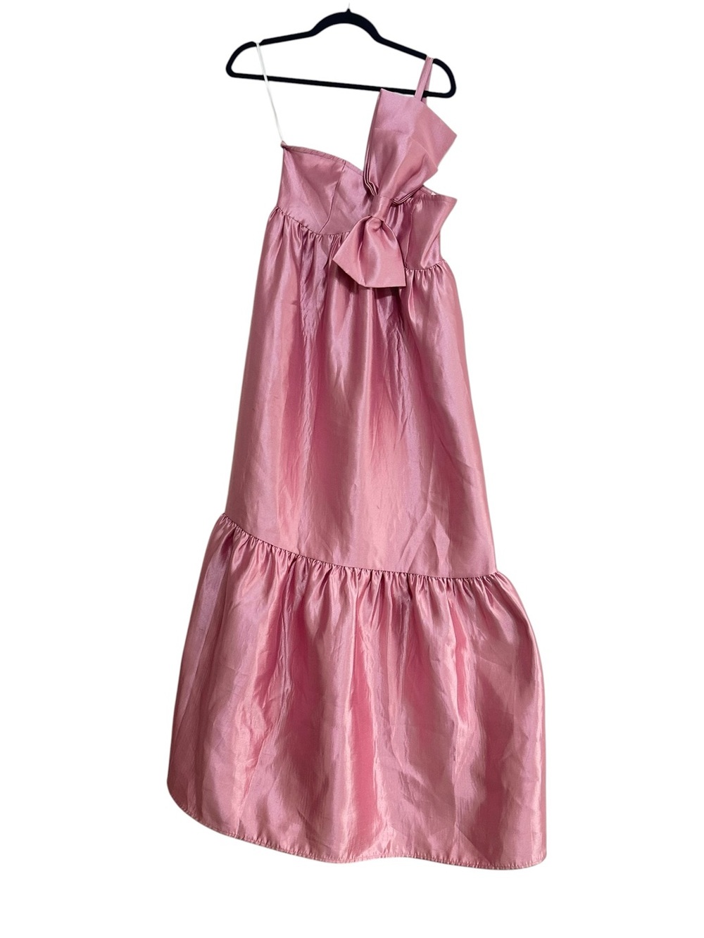 NEW Petal & Pup Betina Pink One-Shoulder Bow Tiered Dress, Small - Picture 4 of 7